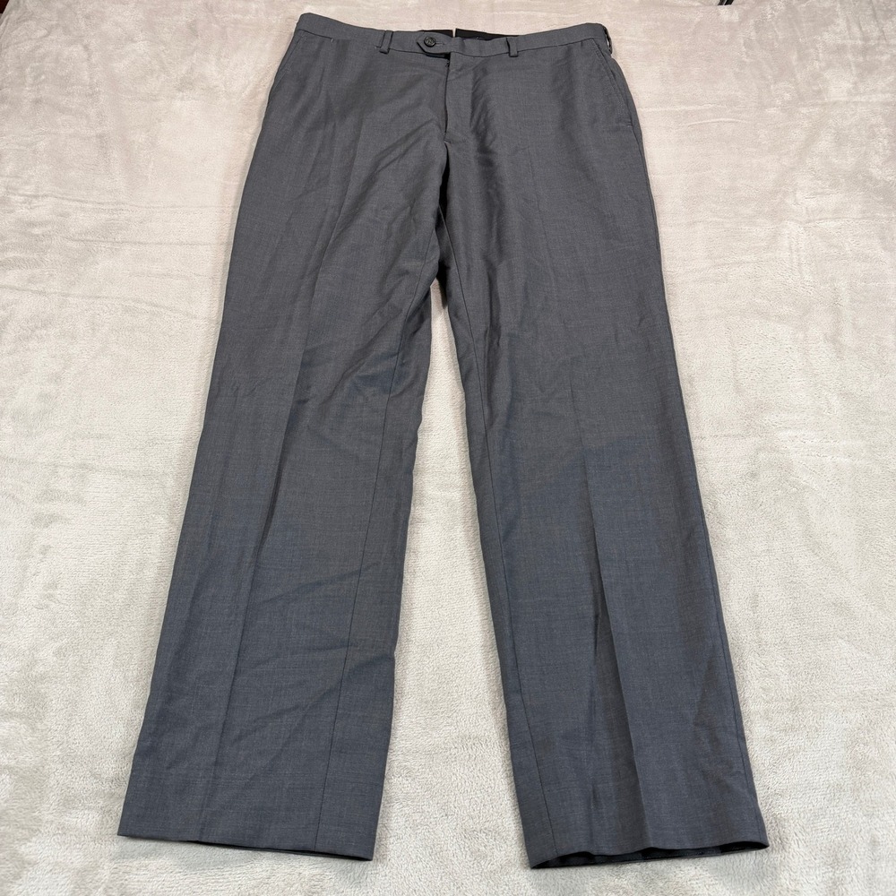 Proper Cloth Mens 34x32 Light Grey Wool Twill Dress Pants Dino Filarte S110s